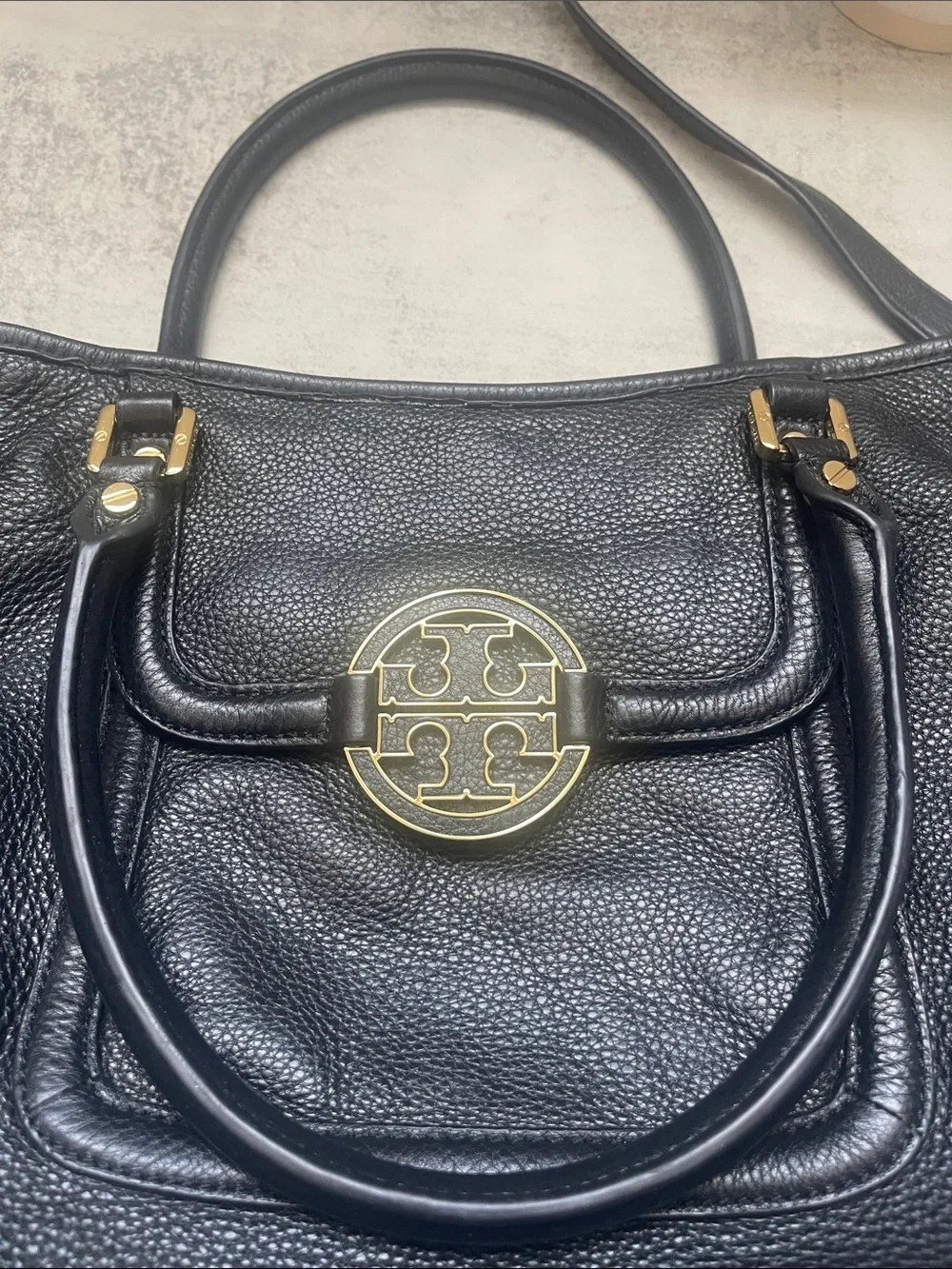 Tory Burch Amanda Black Leather Crossbody Tote